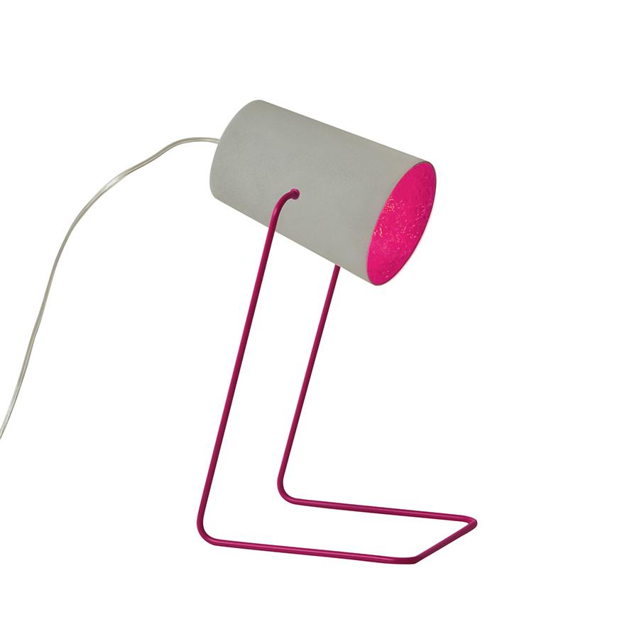 Table Lamp Paint T Cemento In-Es Artdesign Collection Matt Color Grey/Magenta Size 17,5 Cm Diam. Ø 12 Cm